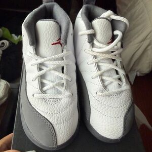 Jordan Kids White and Gray Sneakers